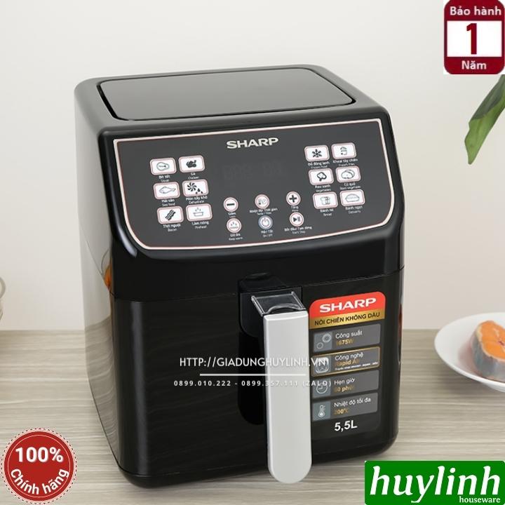Nồi chiên không dầu Sharp KF-AF55EV-BK - Dung tích 5.5 lít