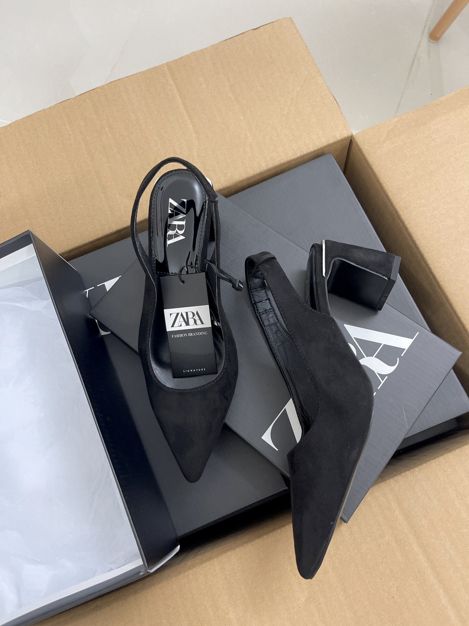 [VNXK] Giày cao gót slingback Zara xuất dư - AG03
