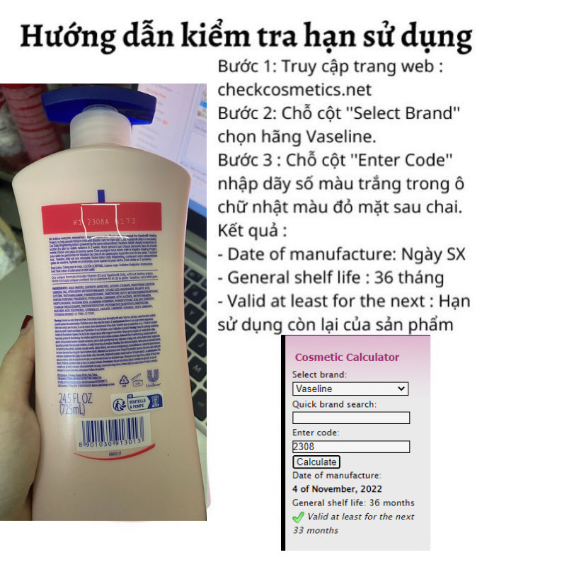 Sữa Dưỡng Thể Vaseline Body Lotion 725ml ( Bản Mỹ)