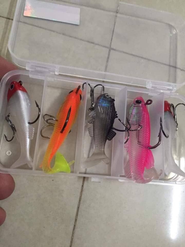 Mồi Mềm Câu Lure, Cá Lóc Bộ 5 Con Siêu Nhậy