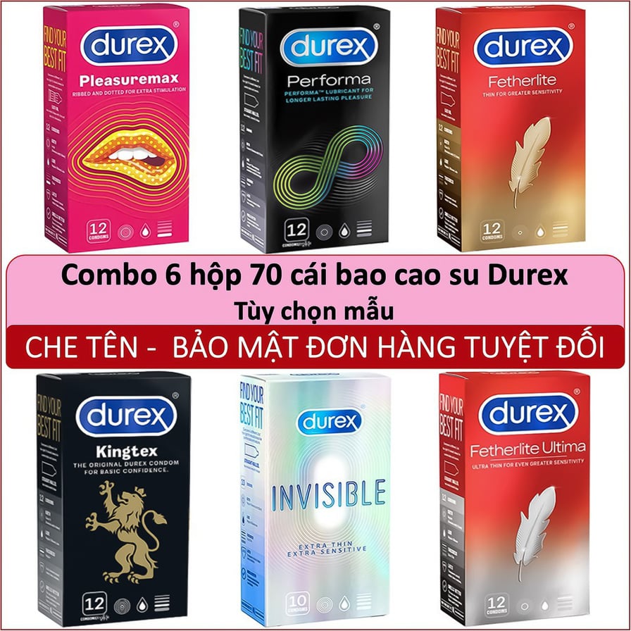 COMBO 6 HỘP TỔNG CỘNG 70 BCS DUREX