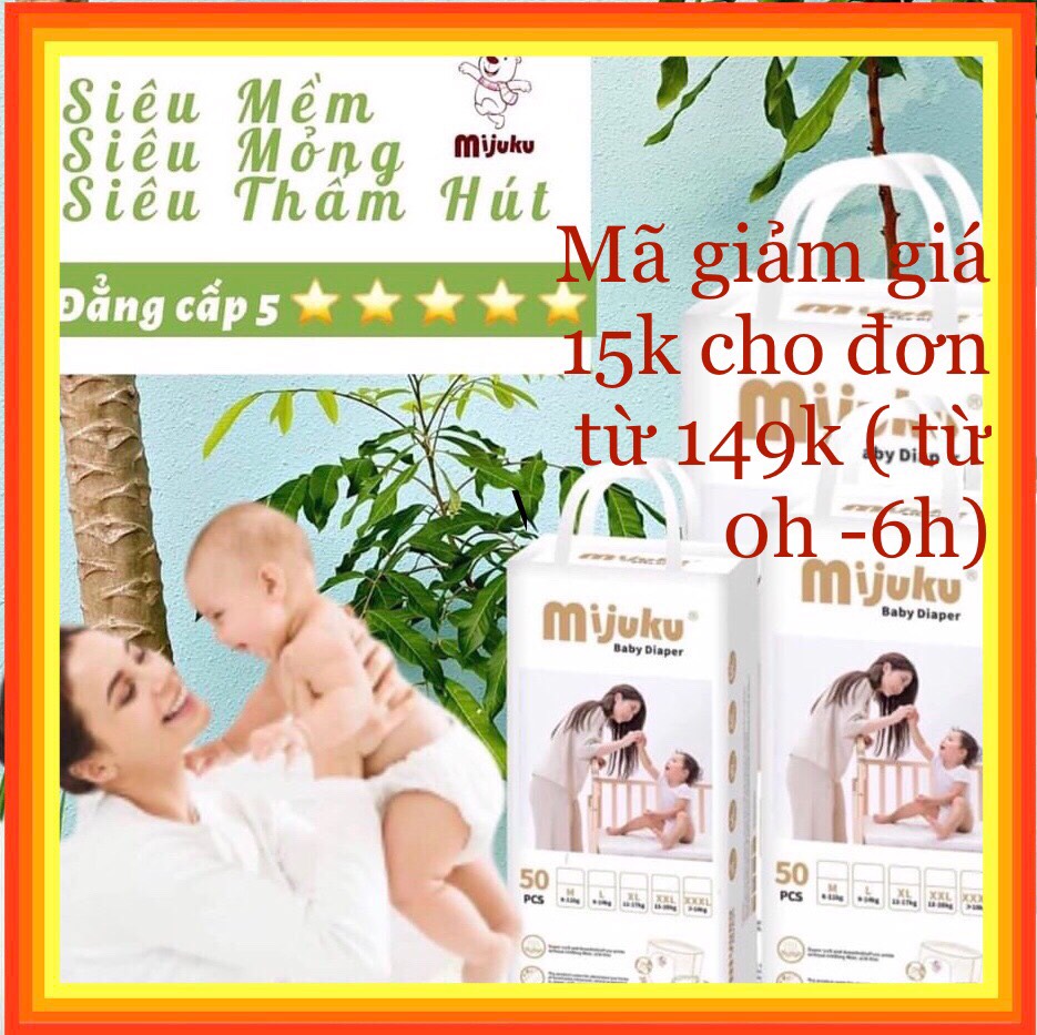 [MIỄN PHÍ VẬN CHUYỂN] BỈM/ TÃ QUẦN MIJUKU 50 MIẾNG