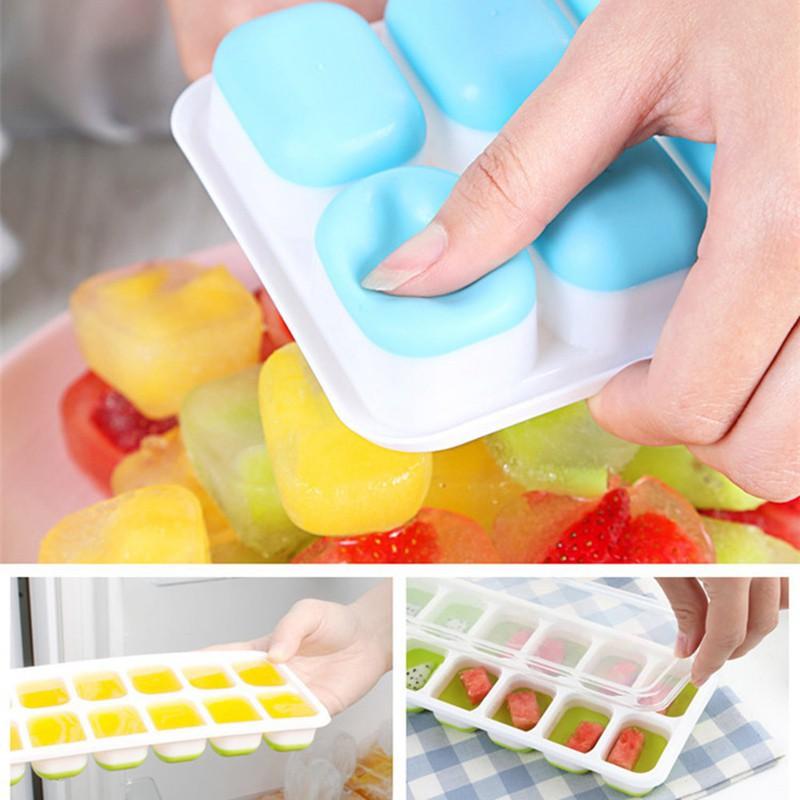 KHAY ĐÁ SILICON , LÀM THẠCH VIÊN LỚN , KÈM NẮP
