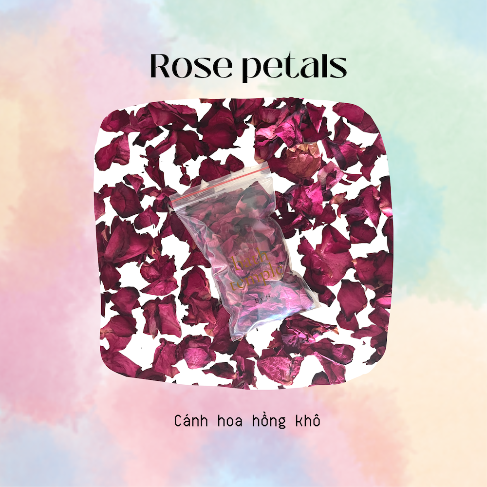 Cánh hoa hồng khô trang trí bồn tắm - Dry rose petals - bath temple