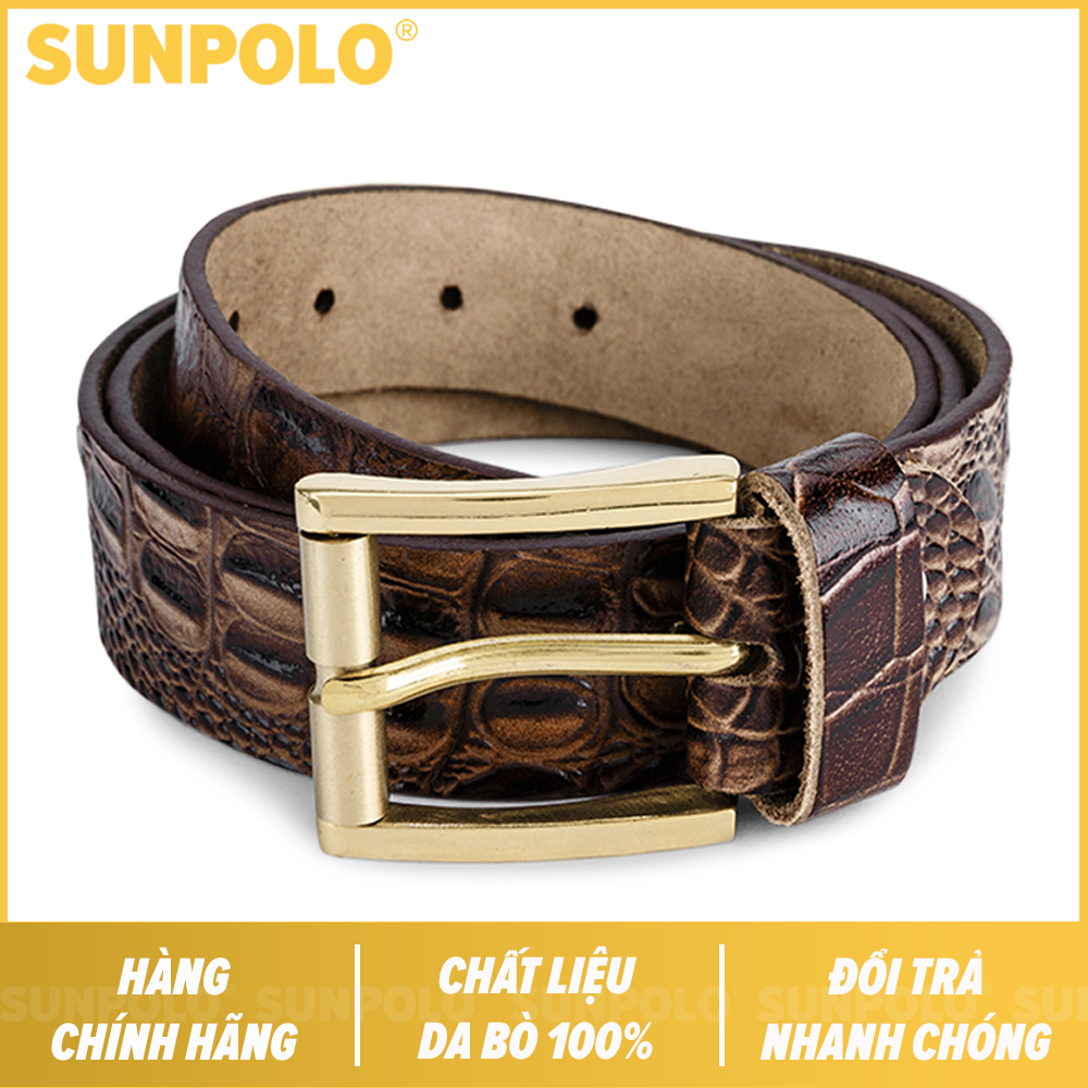 Thắt lưng nam da bò sunpolo bs07n