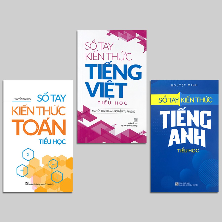 Sách  Sổ tay kiến thức Toán + Tiếng Việt + Tiếng Anh dành cho học sinh Tiểu học (Combo 3 cuốn)