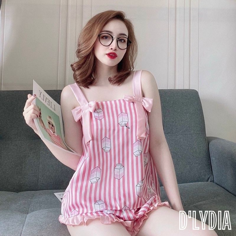 Đồ bộ nữ mặc nhà lụa satin cao cấp D'LYDIA DN03