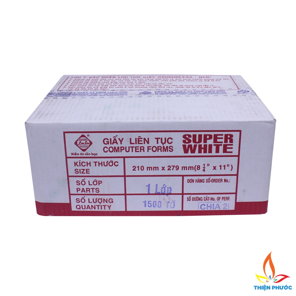 Giấy in liên tục 1liên 2 liên 3 liên chia 2 THIỆN PHƯỚC