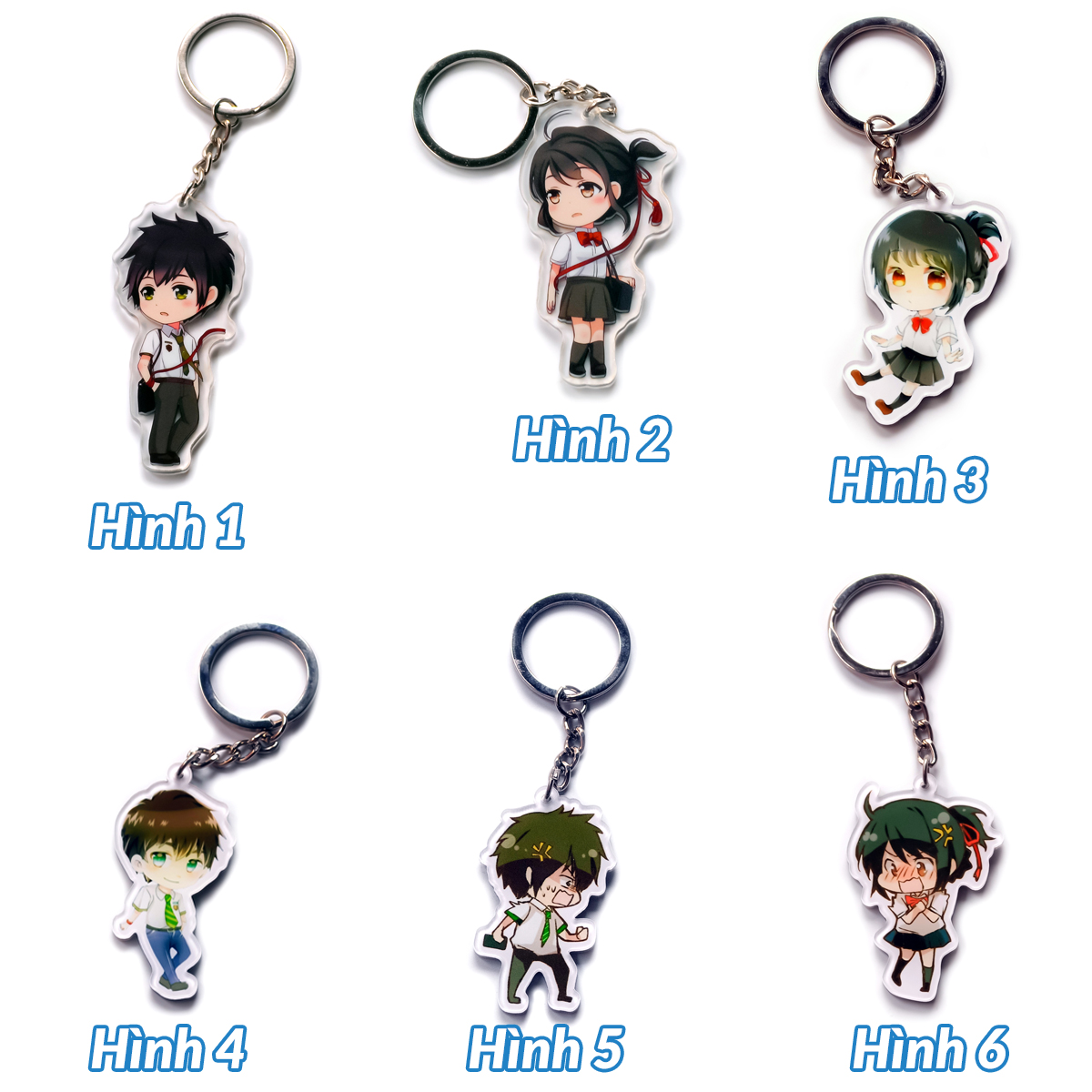 [thanh lý bán lỗ] Móc khóa Anime Acrylic Mica Chibi - Your Name [PKA] [KS18]
