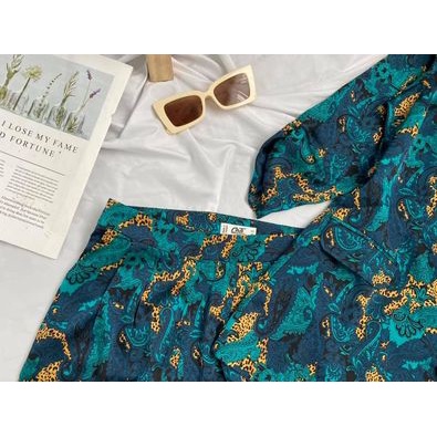 Set vest xanh lụa satin chanh xả siêu đẹp 2169