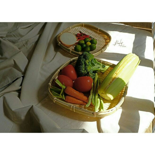 Mẹt tre nan trắng vuông 25*25cm