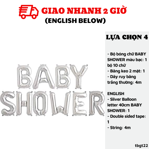Bộ bong bóng trang trí Baby Shower balloon set tbgt22