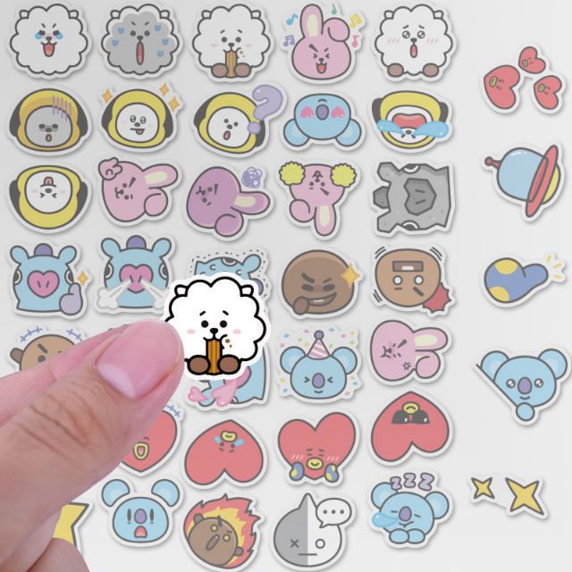 40 HÌNH DÁN STICKER BTS BT21 CUTE