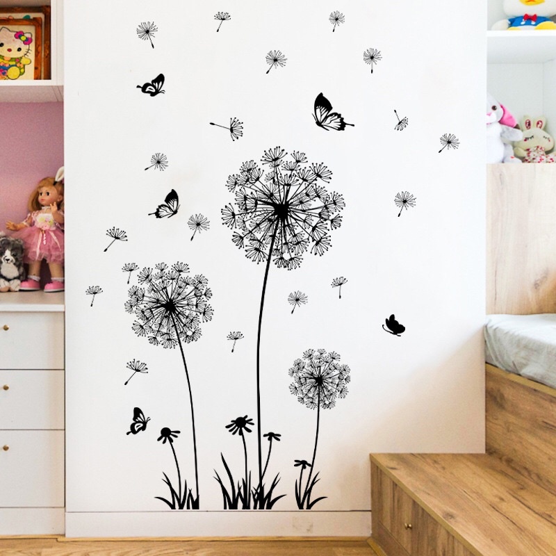 Decal dán tường bồ công anh (Combo 2 tấm )