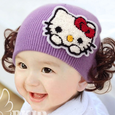 MŨ LEN TÓC GIẢ CHO BÉ GÁI