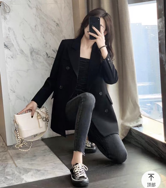 Áo vest nữ , Balzer nữ đen [CAO CẤP] form đẹp mặc siêu sang