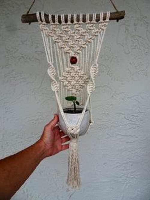 dây tết macrame treo tường trang trí chậu cây cảnh