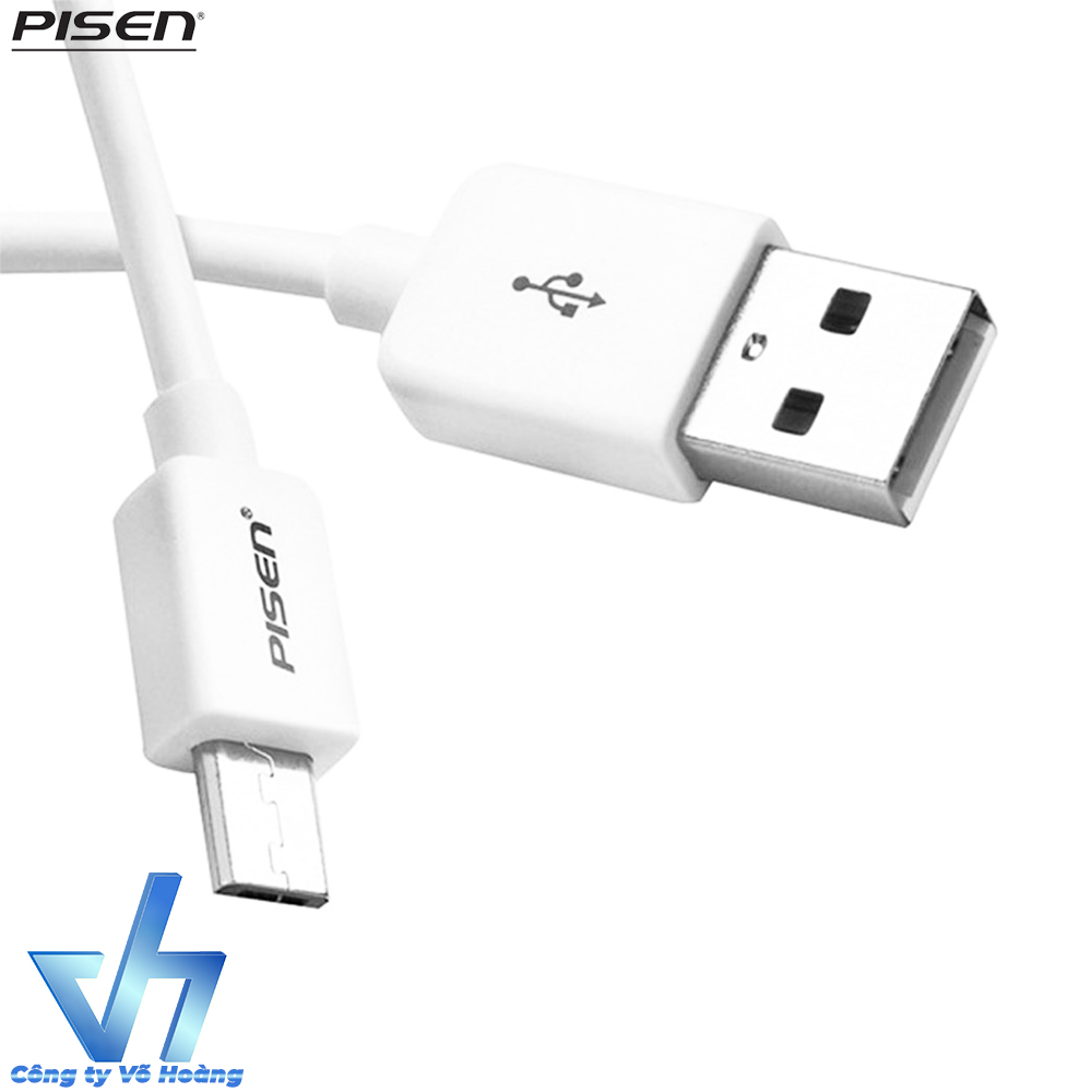 Cáp sạc Pisen MicroUSB (Trắng)