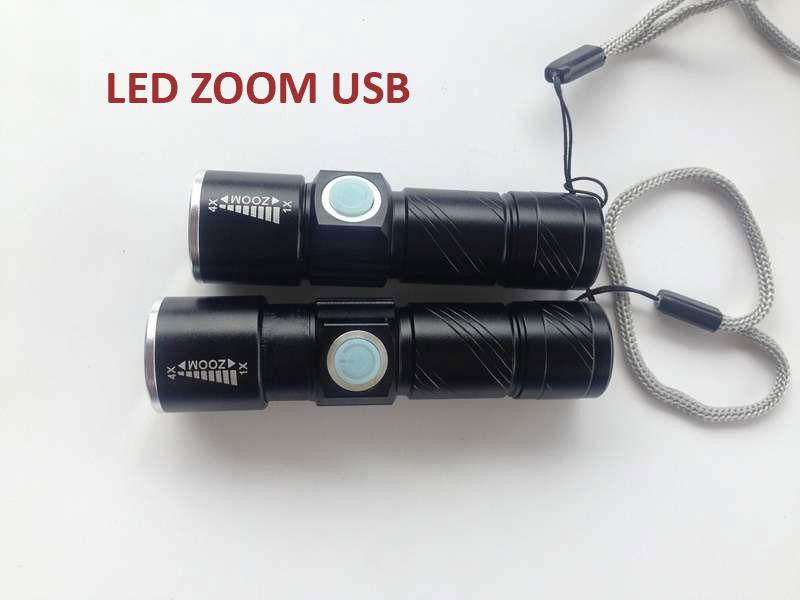 [HCM]Đèn pin led mini zoom cổng sạc USB siêu sáng