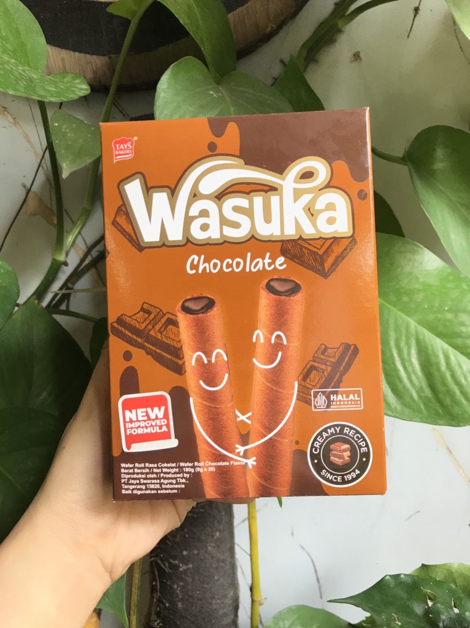 Bánh Quế Wasuka Premium Rolled Wafer Vị Sôcôla Chocolate (Hộp 180g)
