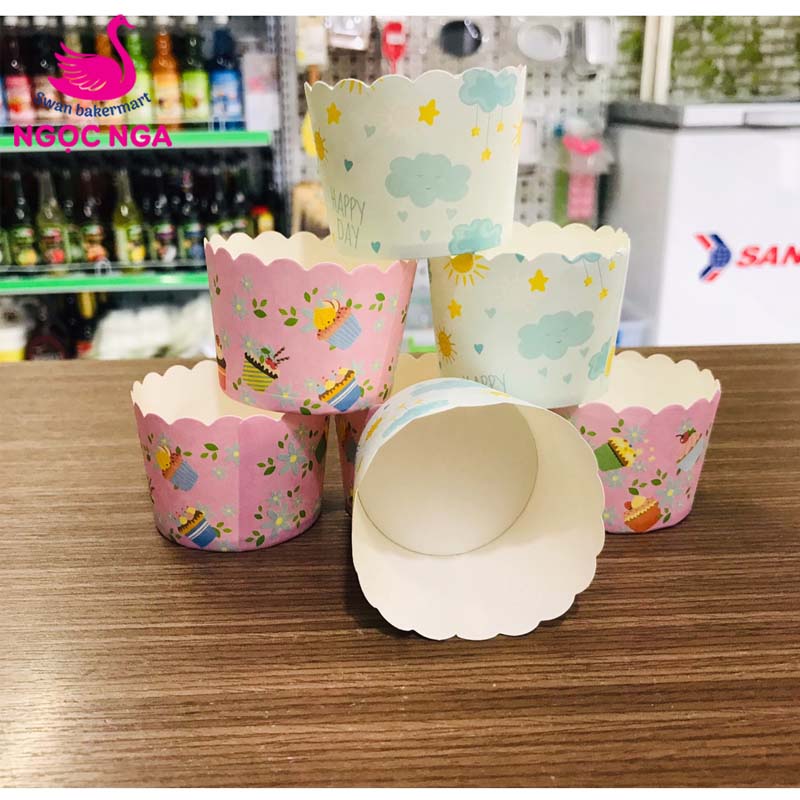 Ly giấy cứng làm bánh cupcake