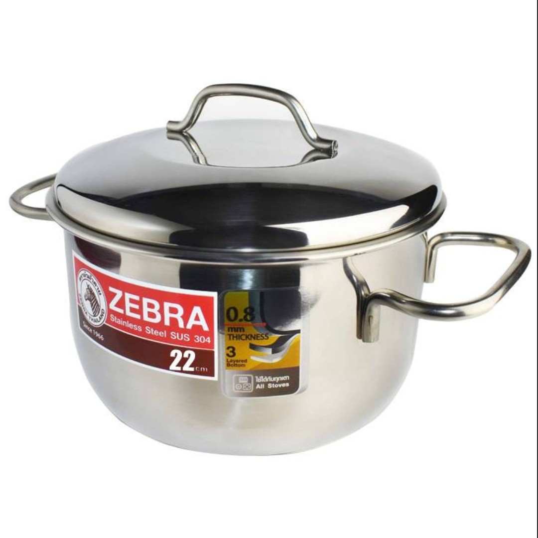 [HCM]Nồi Zebra  inox 304 3 đáy Extreme Infinity 22cm (4,5lit) - 162288