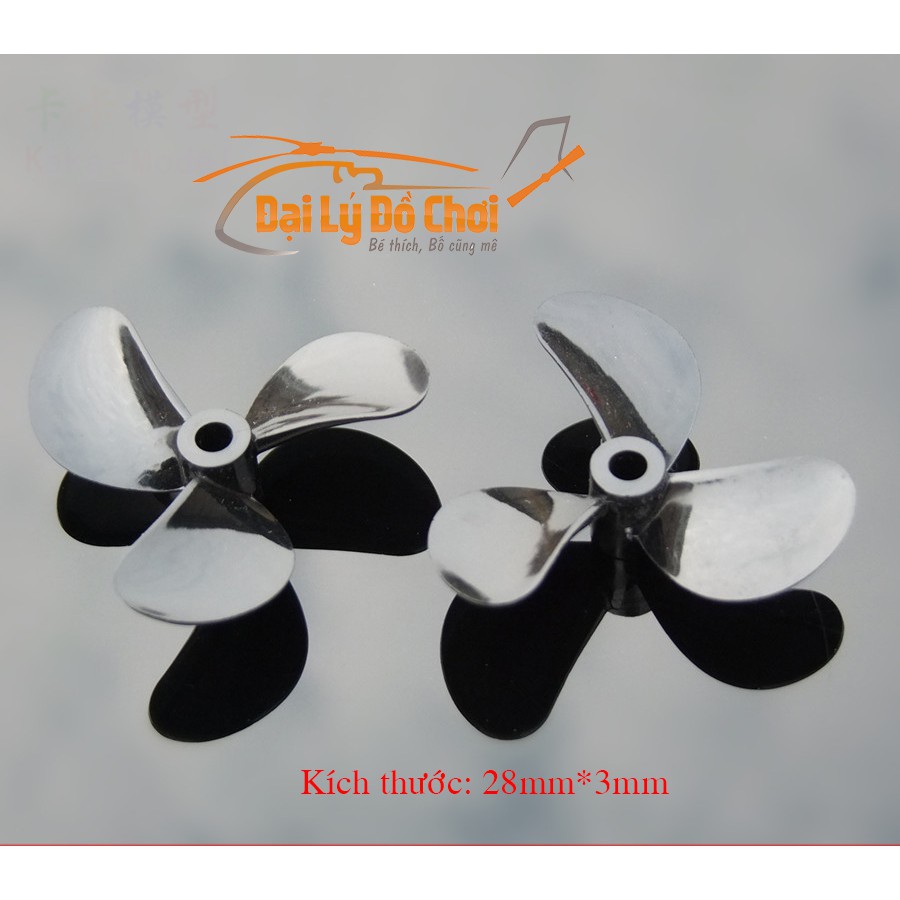 Cặp chân vịt 3 lá kích cỡ nhỏ 28mm * 3mm sử dụng trong chế tạo tàu điều khiển từ xa.