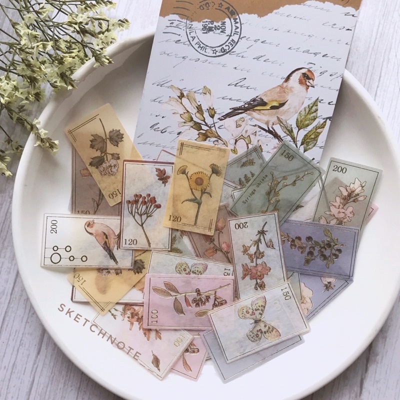 Sticker vintage dập vàng gold ST014