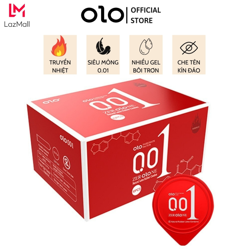 Bao cao su OLO 0.01 đỏ Passionate Factor - Hộp 10 bcs