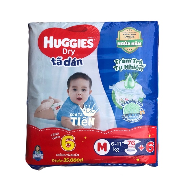 BỈM - TÃ DÁN HUGGIES SIZE M76 , L68 , XL62 , XXL56