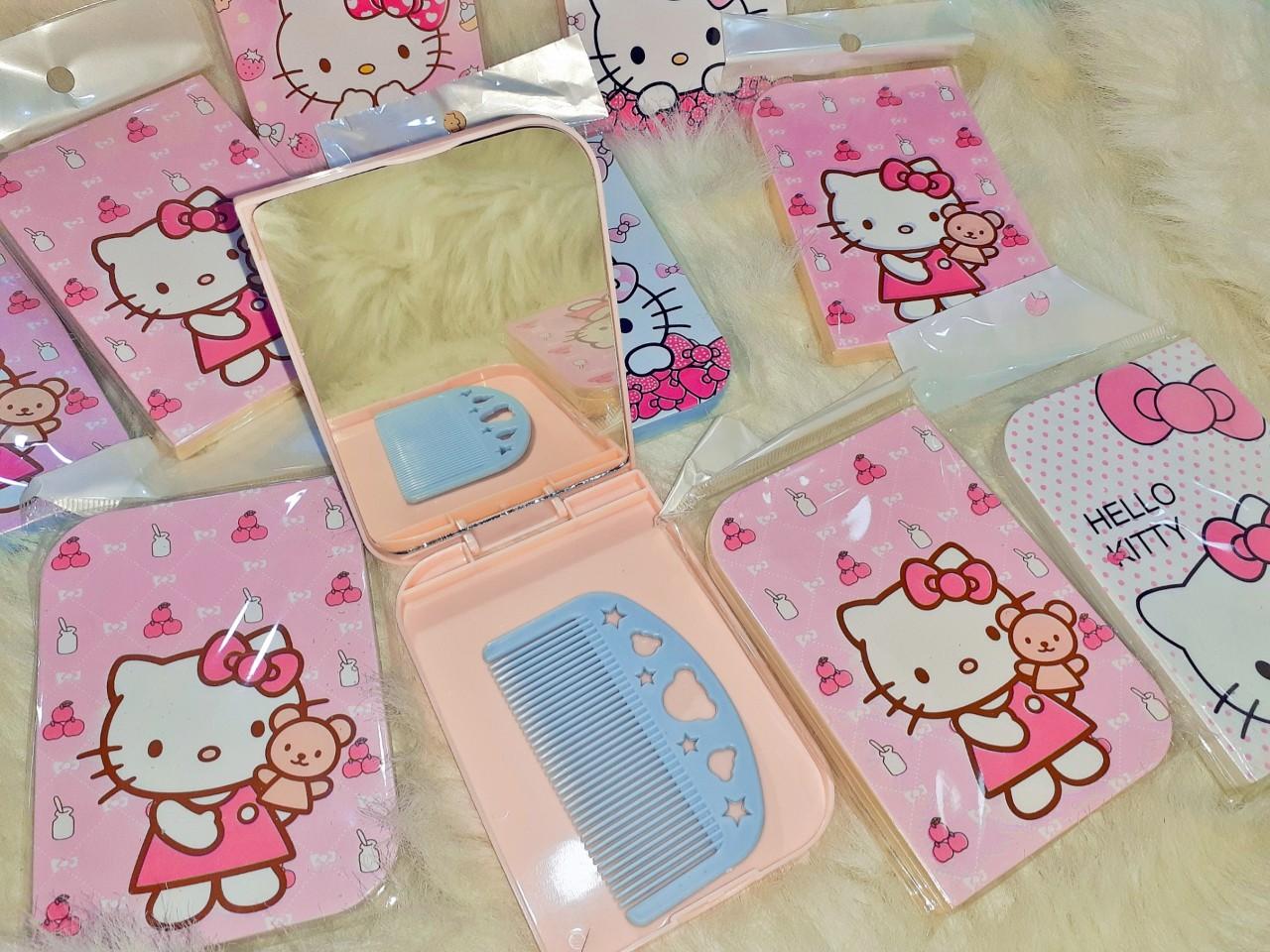 bộ gương + lược Mèo Kitty