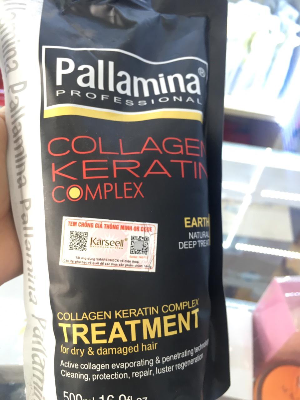 Hấp dầu collagen phục hồi tóc hư tổn Pallamina 500ml