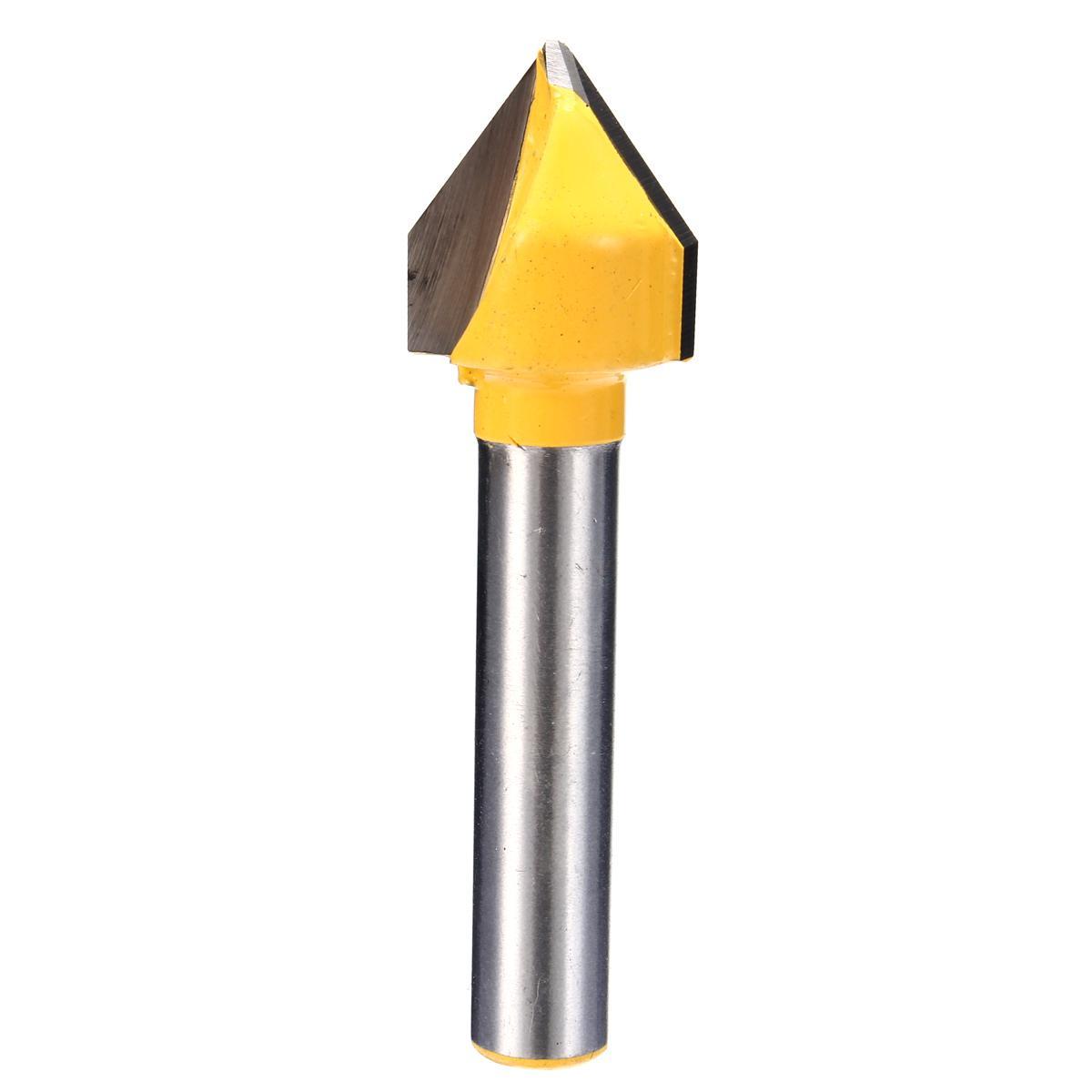 Mũi soi gỗ, mũi phay rãnh V góc 60 độ, cốt 6.35mm
