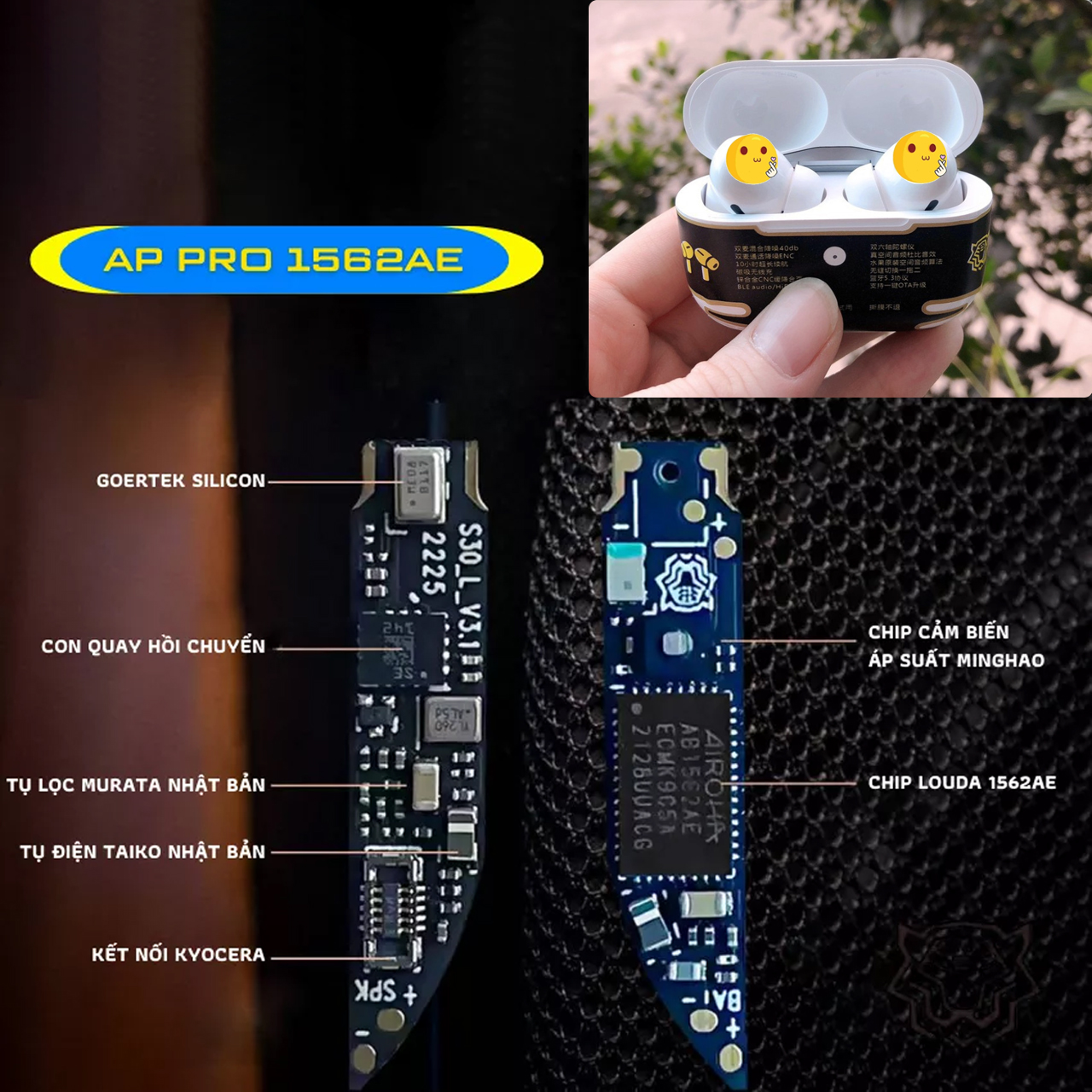 Tai nghe Hổ Vằn 1562A ,1562AE Bluetooth 5.2 Chống Ồn, Sạc không dây , Pin trâu nghe 8h , Xuyên âm, chống ồn chip xịn bảo hành 1 đổi 1