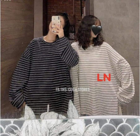 FREESHIPMAX-Áo kẻ thụng tay dài LN12