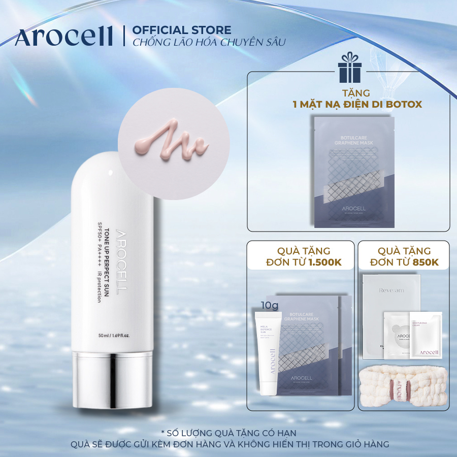 Kem chống nắng arocell tone up perfect sun spf 50 pa++++ 50g