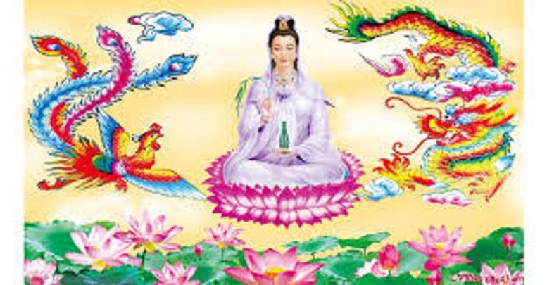 [HCM]tranh thêu chữ thập Quân âm bồ tát ( long phụng ) - LV3059