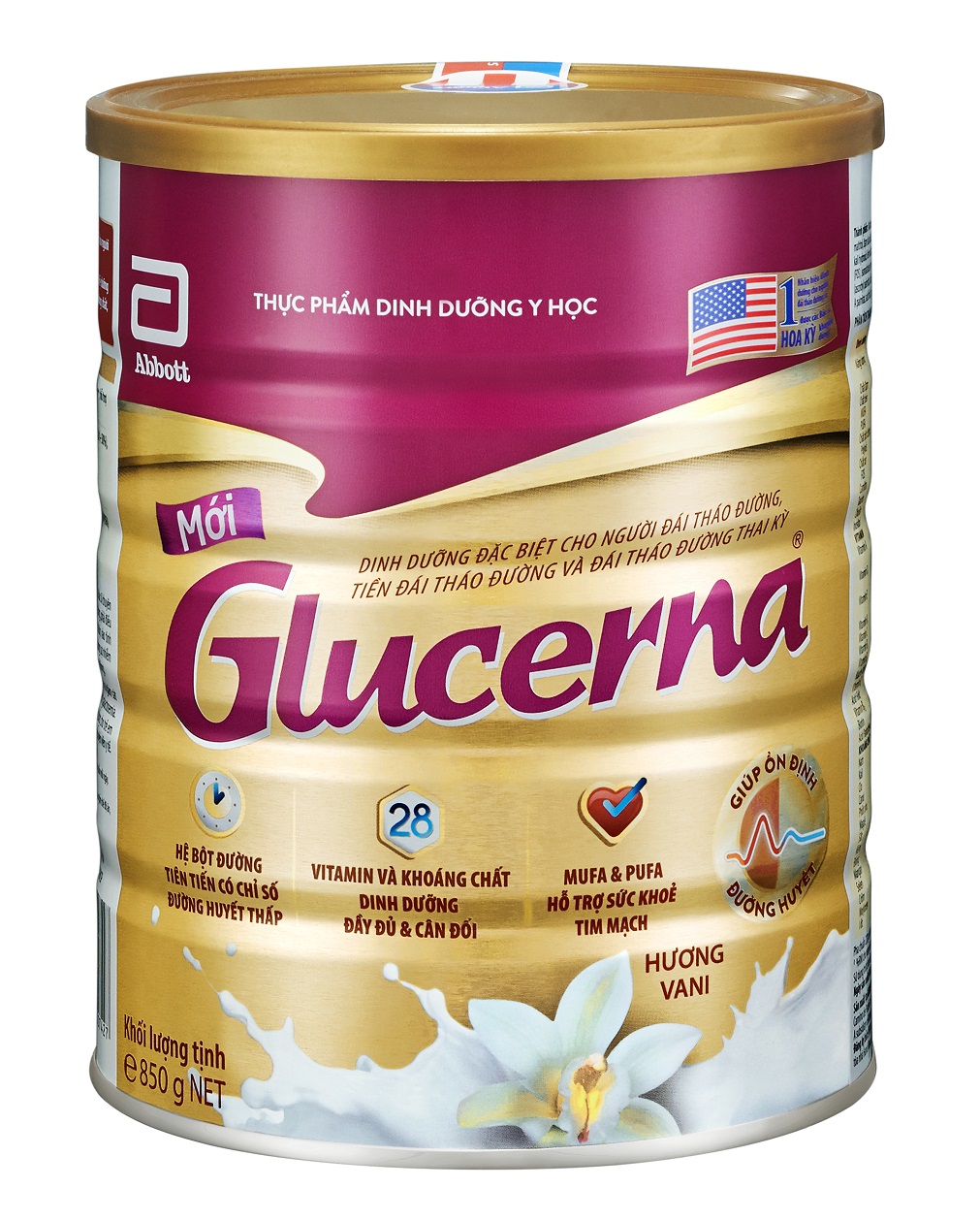 Sữa Bột Abbott Glucerna 850g Vani