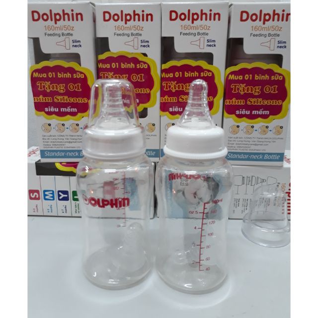 Bình Sữa Streamline Cổ Hẹp PC Dolphin 80ml/ 160ml/ 260ml