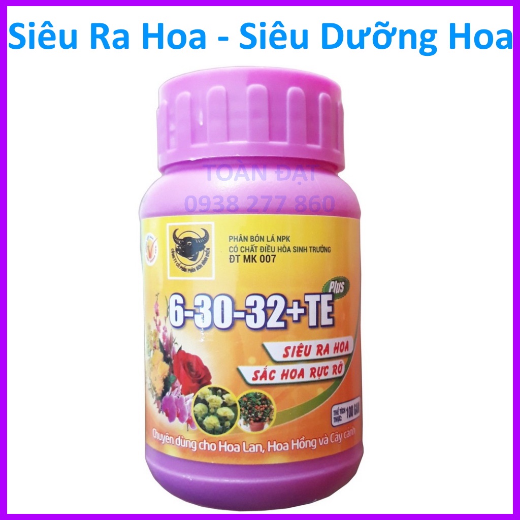 Phân Bón Lá Đầu Trâu NPK 6-30-32 TE ,Siêu Ra Hoa (100Gram)