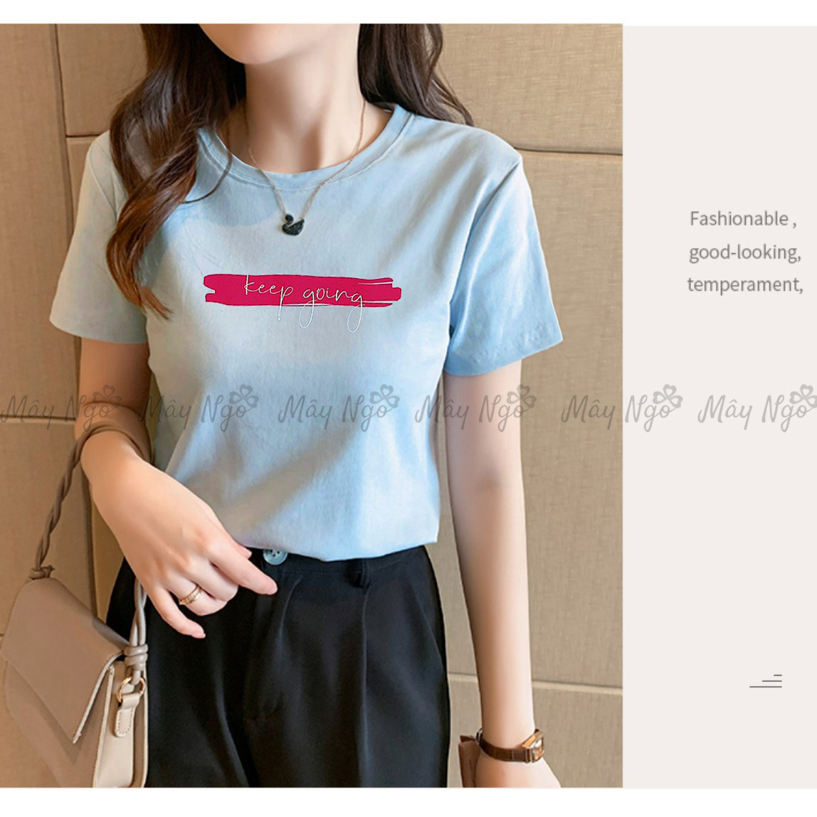 Áo thun nữ thun thái cao cấp co giãn in chữ