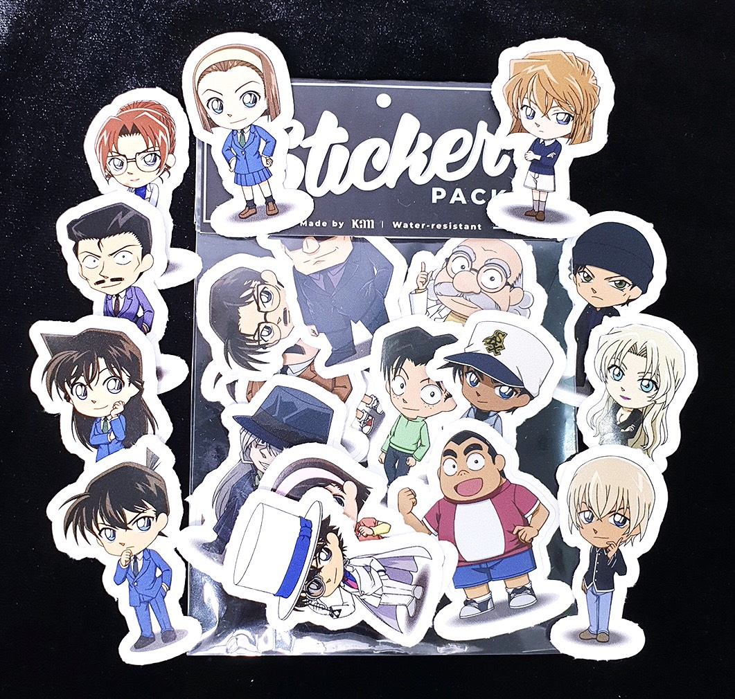 Sticker CONAN set 30 đến 60 ảnh có ép lụa
