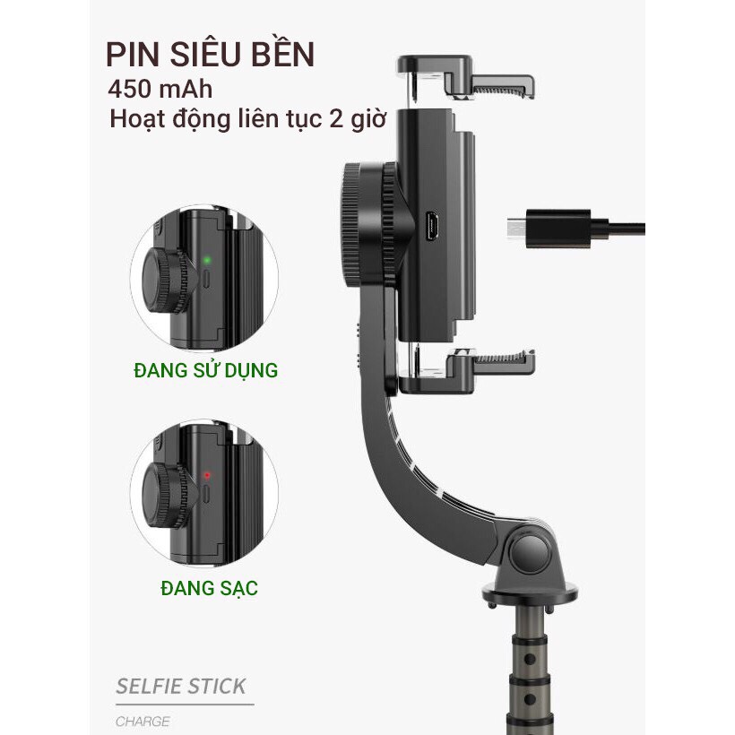 [HCM][ SIÊU HOT ] Gậy Chụp Hình Tự Sướng Selfie Kiêm Gimbal Chống Rung Stabilizer L08 Bluetooth 4.0 Chụp Ảnh-Quay Video Cực Nét Không Cần Tải Sử Dụng App Pin Trâu Dễ Sử Dụng Tương Thích Với Hầu Hết Điện Thoại Nhỏ Gọn Tiện Lợi Mang Theo