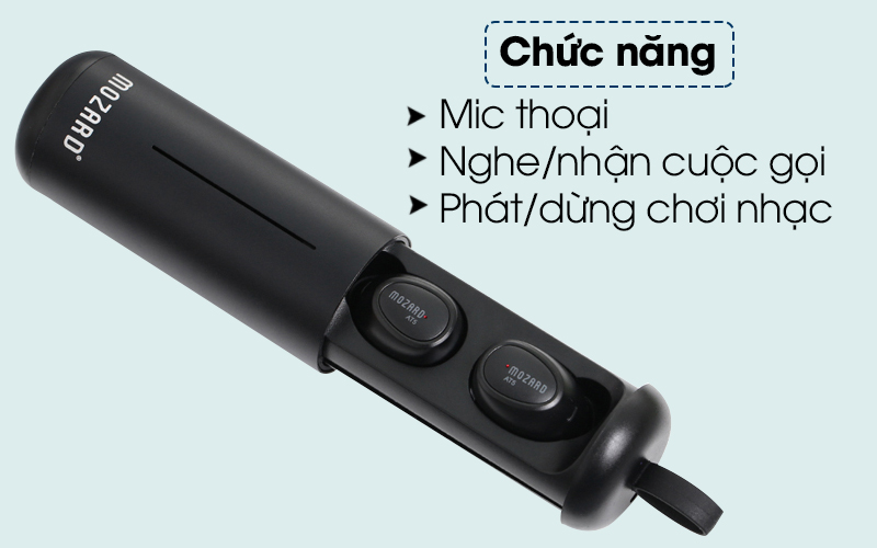 Tai nghe Bluetooth True Wireless Mozard AT5 Đen
