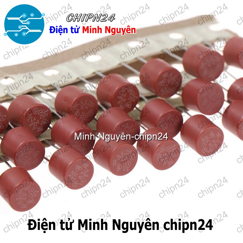 [2 cái] (K448) Cầu Chì Tròn 382 (T1A 2A 3.15A 4A 5A 6.3A 10A) 8x8mm 250V - [Chọn Loại] - HHH.00079