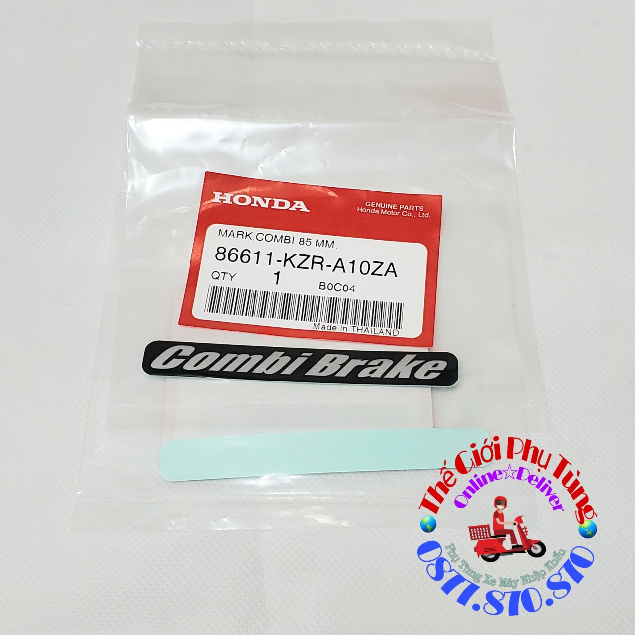 Tem chữ combi brake dán dè trước Vario click ab thái zin honda thái lan - 86611-KZR-A10ZA