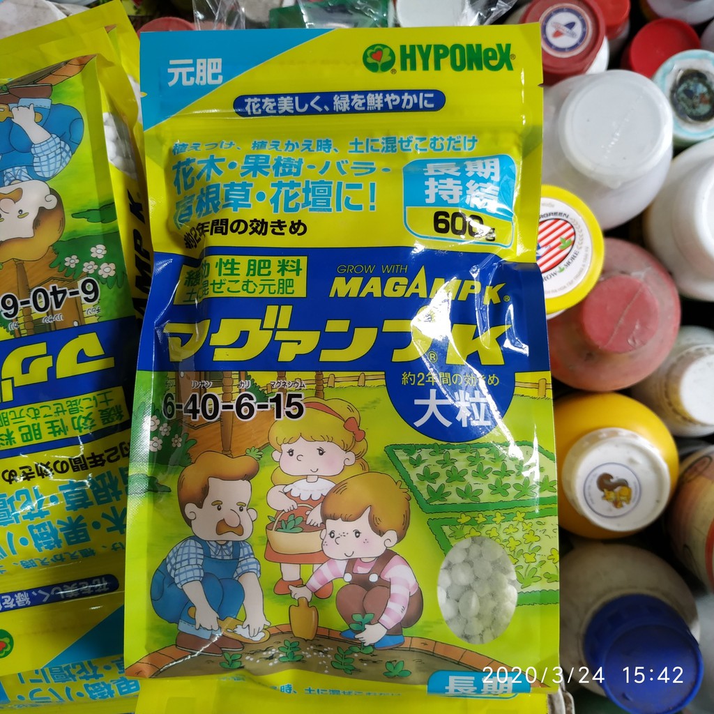 Phân tan chậm nhật trắng magamp k 6-40-6-15 gói 600g