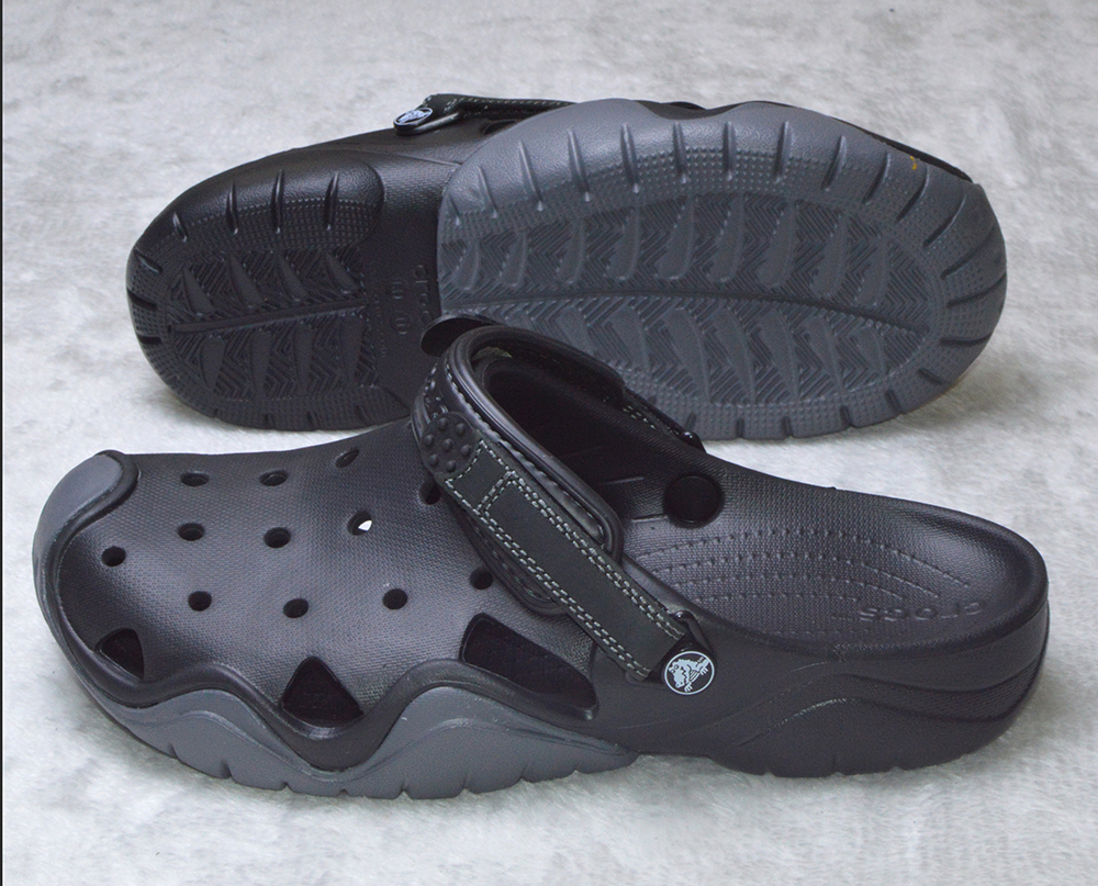 [HCM]Crocs nhựa nam màu đen phối xám