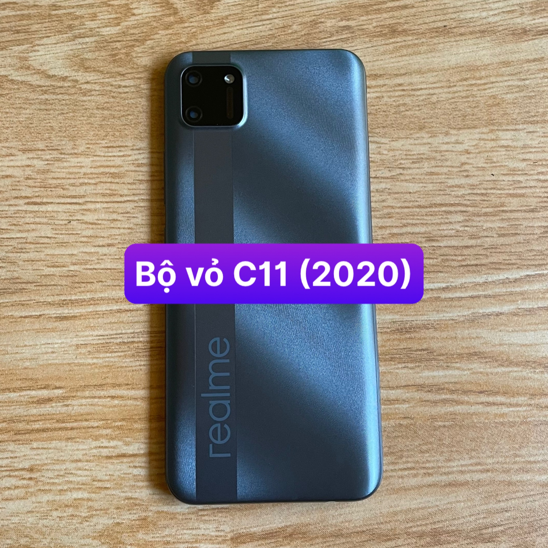 bộ xương vỏ Realme C11 2020, kèm khay sim,phím,kính camera lắp sẵn