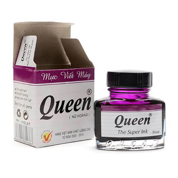 Mực Queen 30ml Các Màu (Mực Viết Máy Queen) xanh, tím